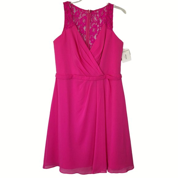 David's Bridal Women's NWT 12 Dress Short Sleeveless Formal Wedding Prom Fuchsia - Picture 1 of 11